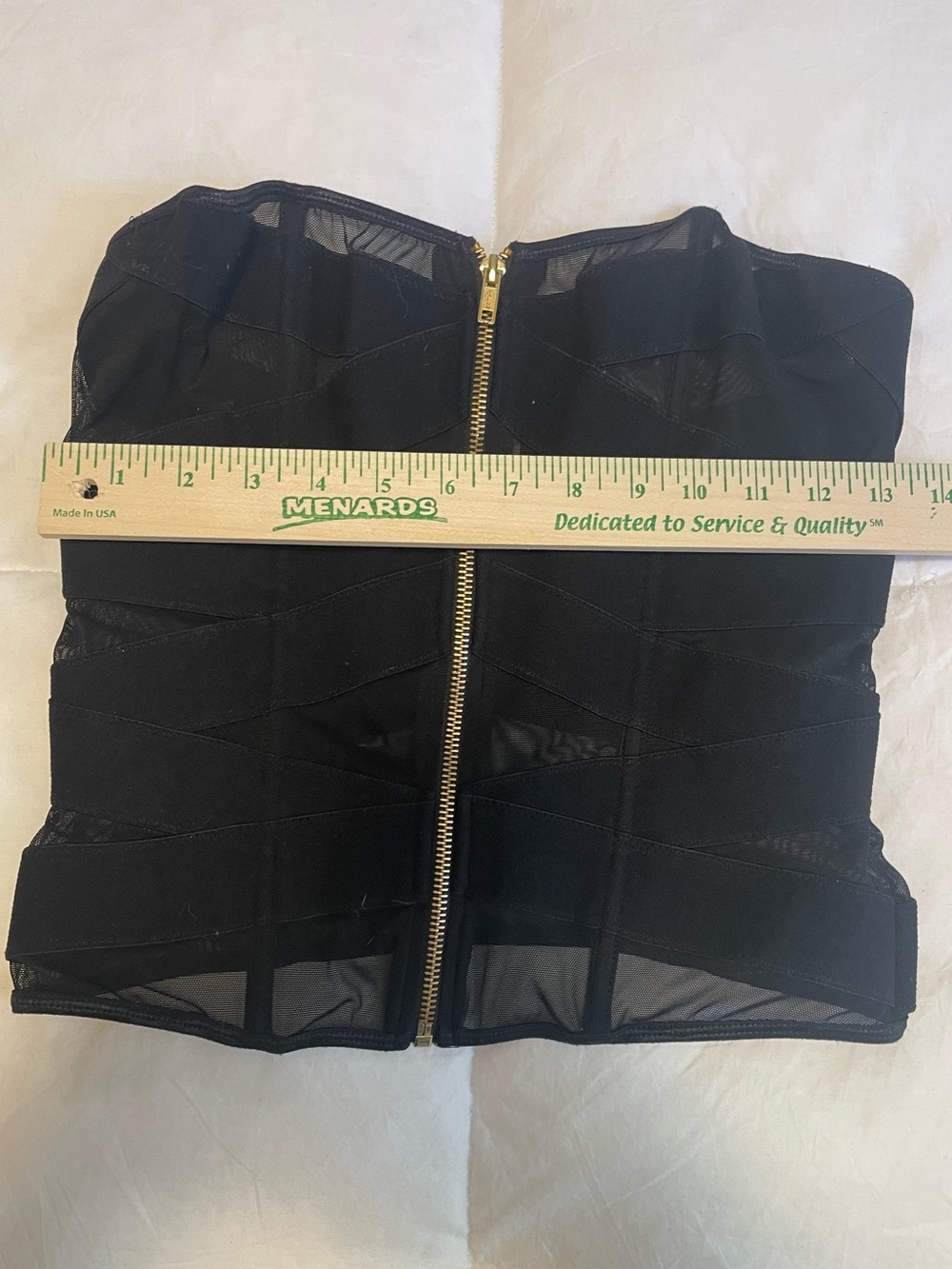 Mesh Elastic Stretch Strapless corset Zip Goth Sexy M - Picture 5 of 5